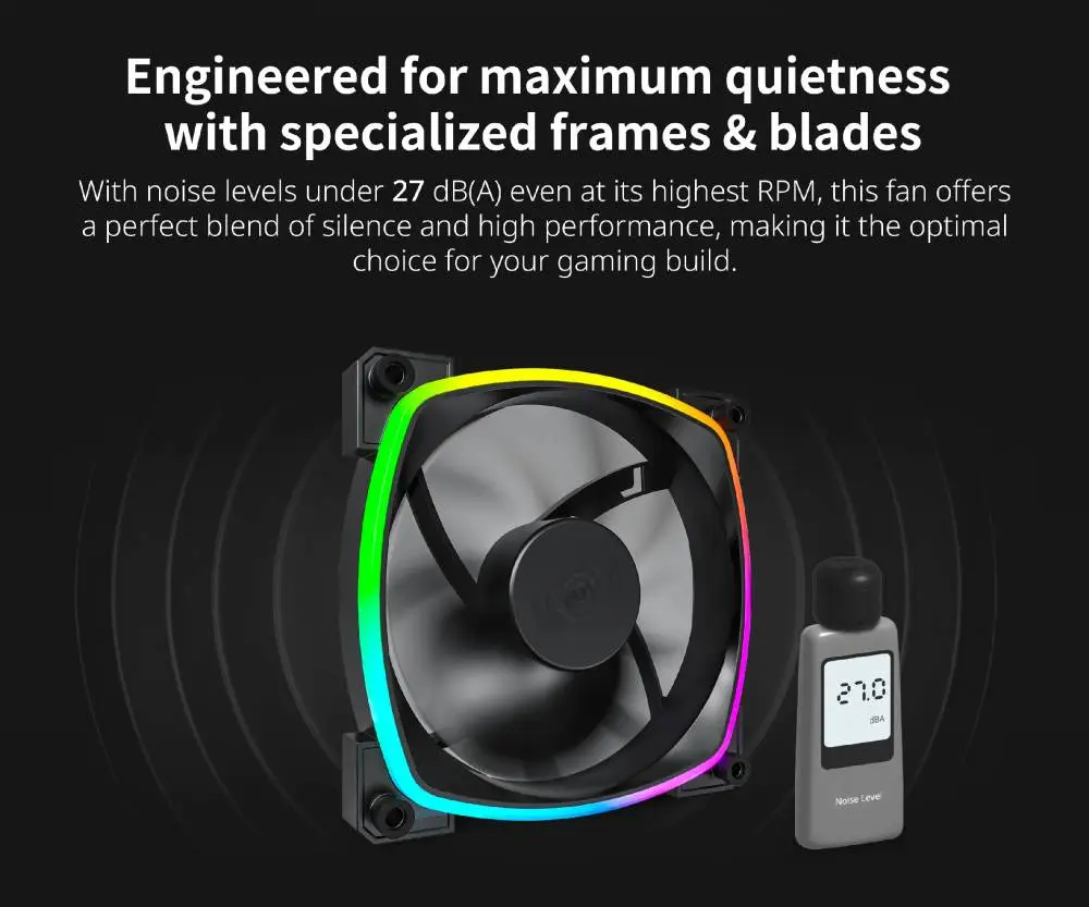 Вентилатор Montech AX120 PWM Fan 120mm ARGB Black