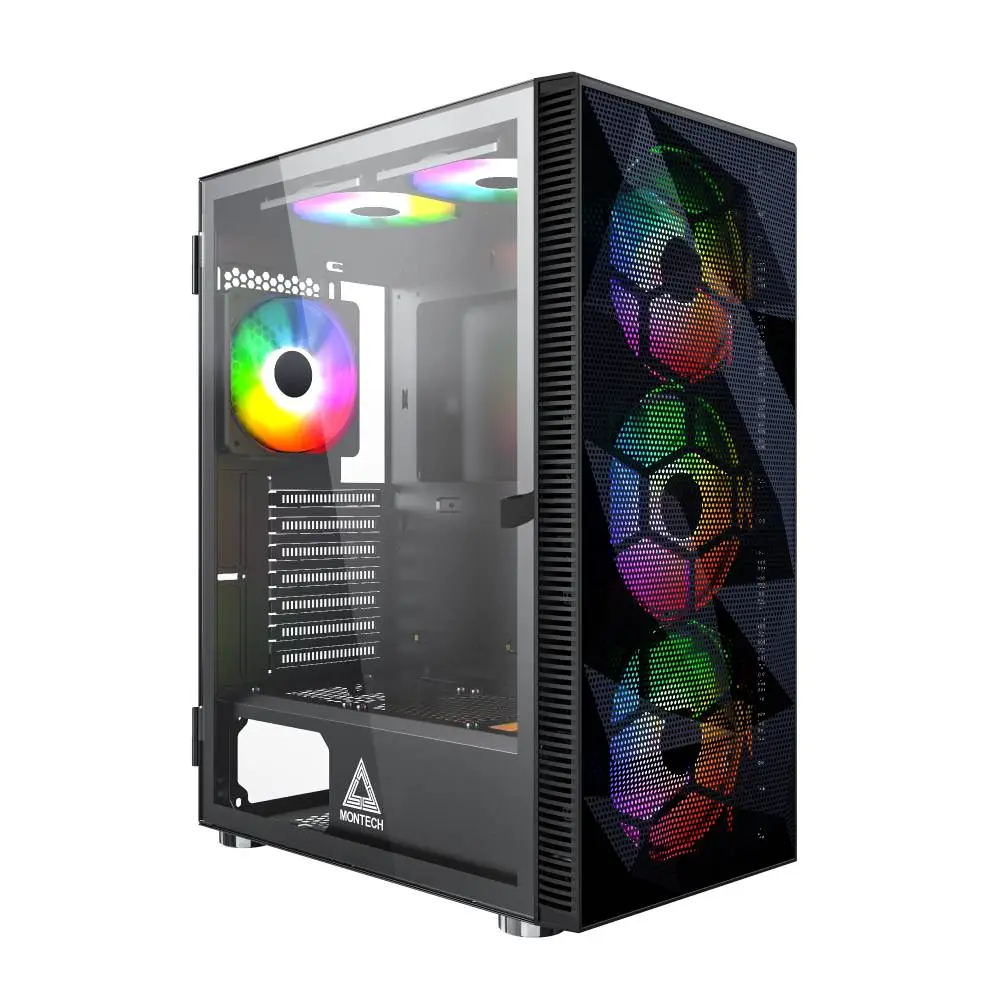 Кутия Montech X3 MESH TG Black Mid-tower 6 x Fixed ARGB fans