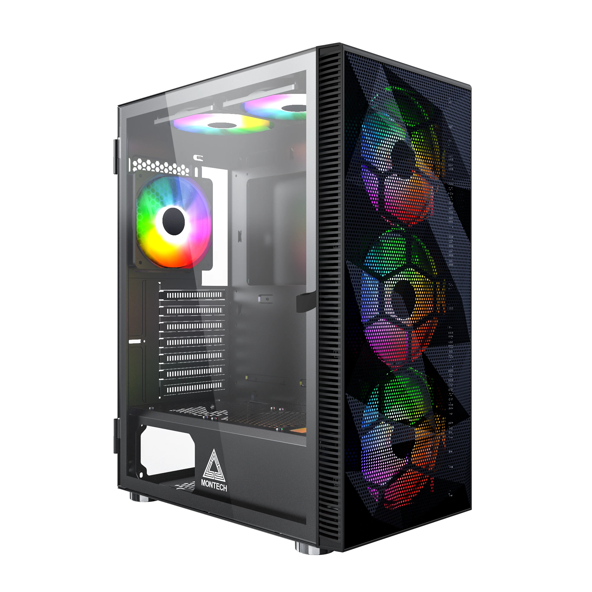 Кутия Montech X3 MESH TG Black Mid-tower 6 x Fixed ARGB fans