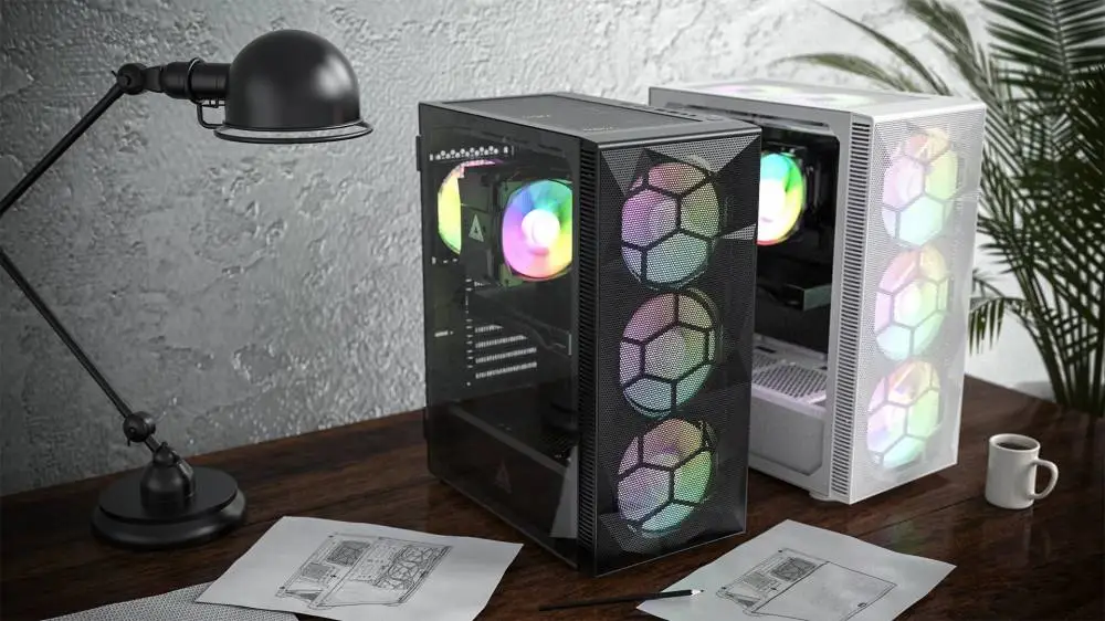 Кутия Montech X3 MESH TG Black Mid-tower 6 x Fixed ARGB fans