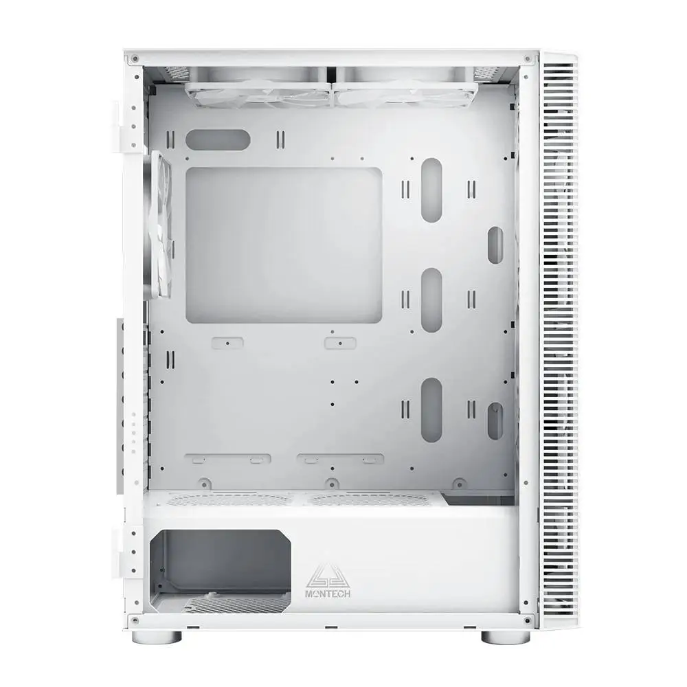 Кутия Montech X3 GLASS Mid-tower Case TG FRGB Fans White