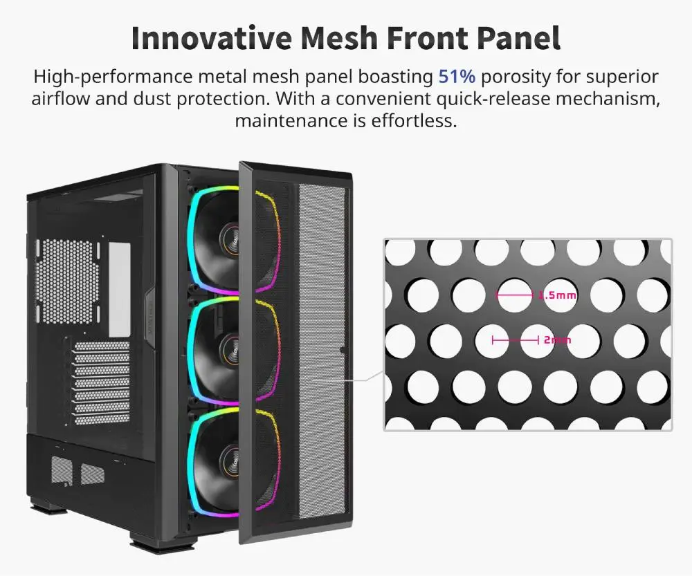 Кутия Montech SKY TWO GX Mid-tower Case TG Black