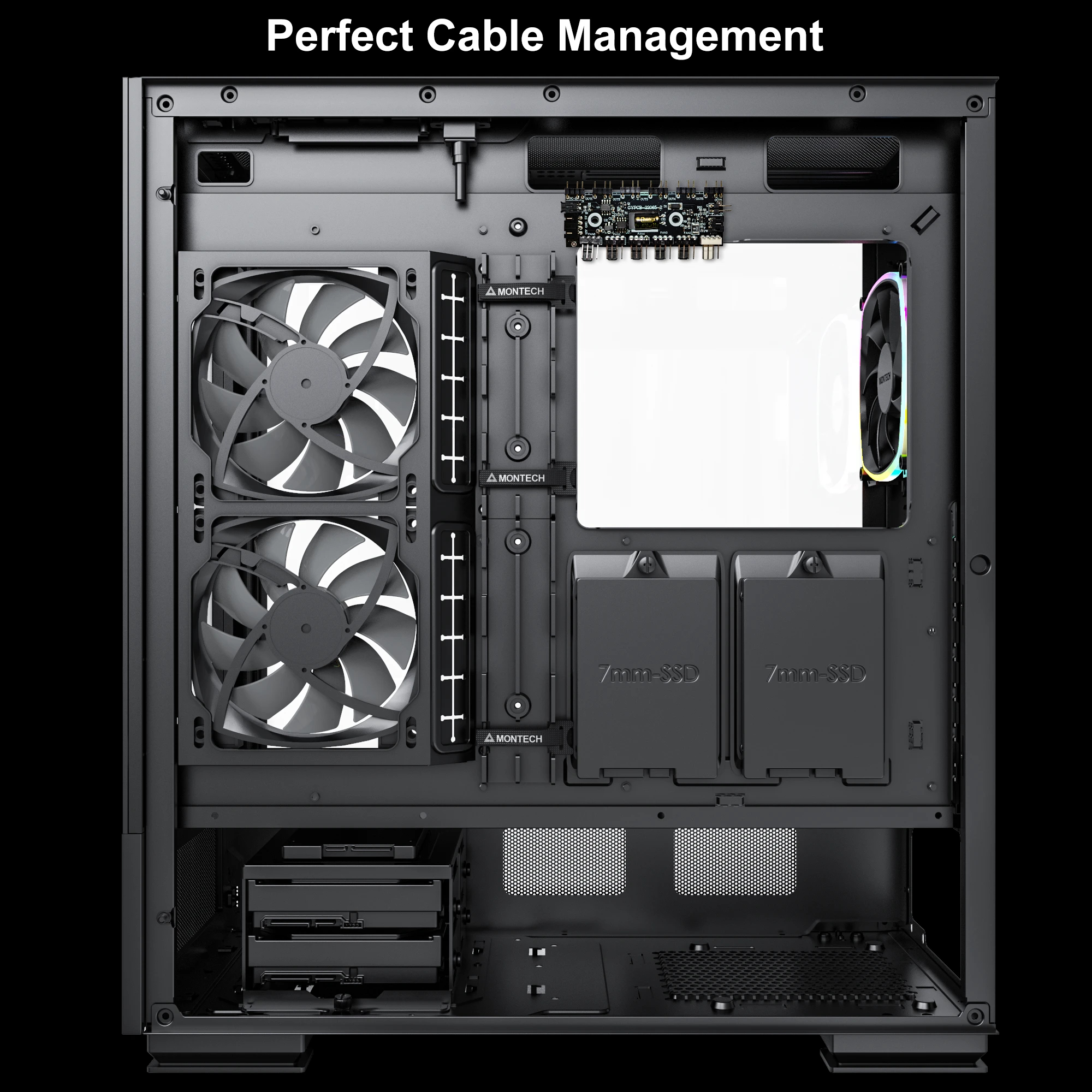 Кутия Montech SKY TWO Mid-tower Case TG ARGB Black
