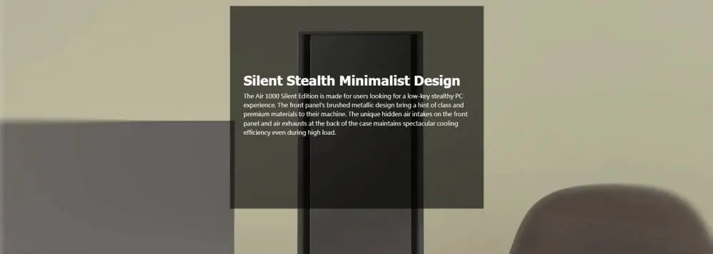 Кутия Montech AIR 1000 SILENT Mid-tower Case Sound Proofing Panels Black