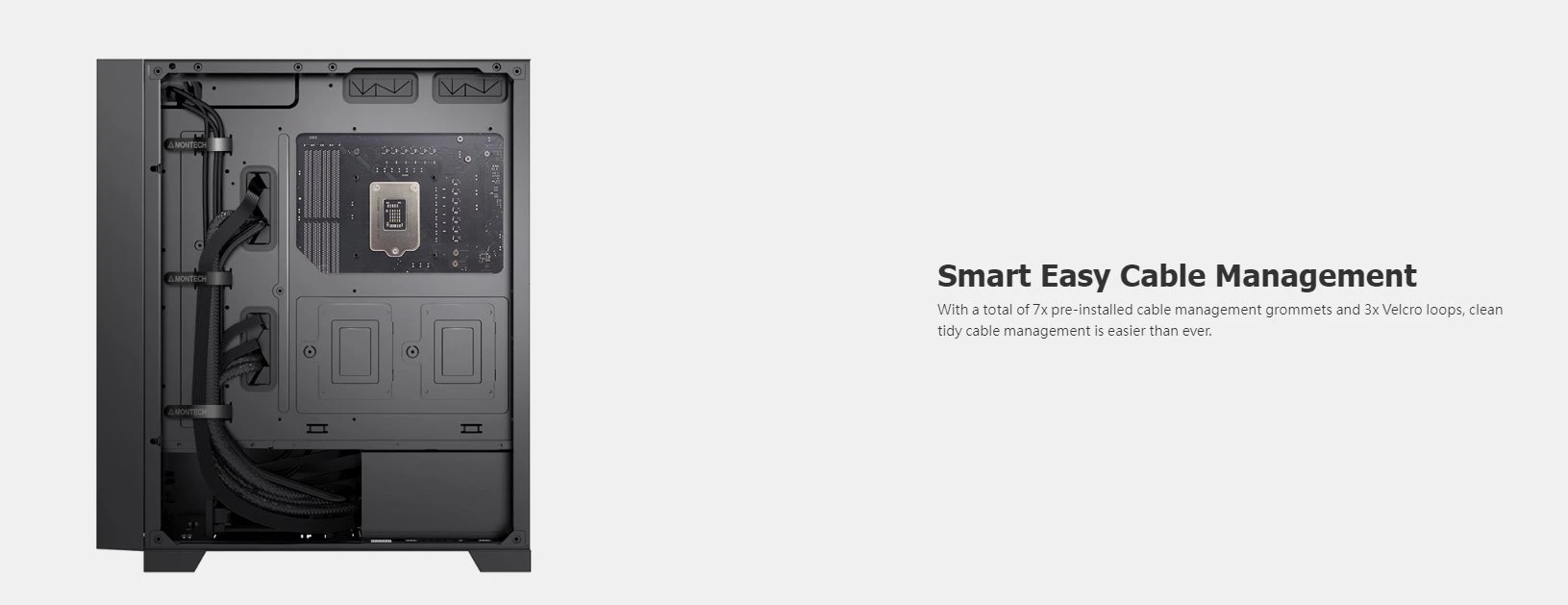 Кутия Montech AIR 1000 SILENT Mid-tower Case Sound Proofing Panels Black