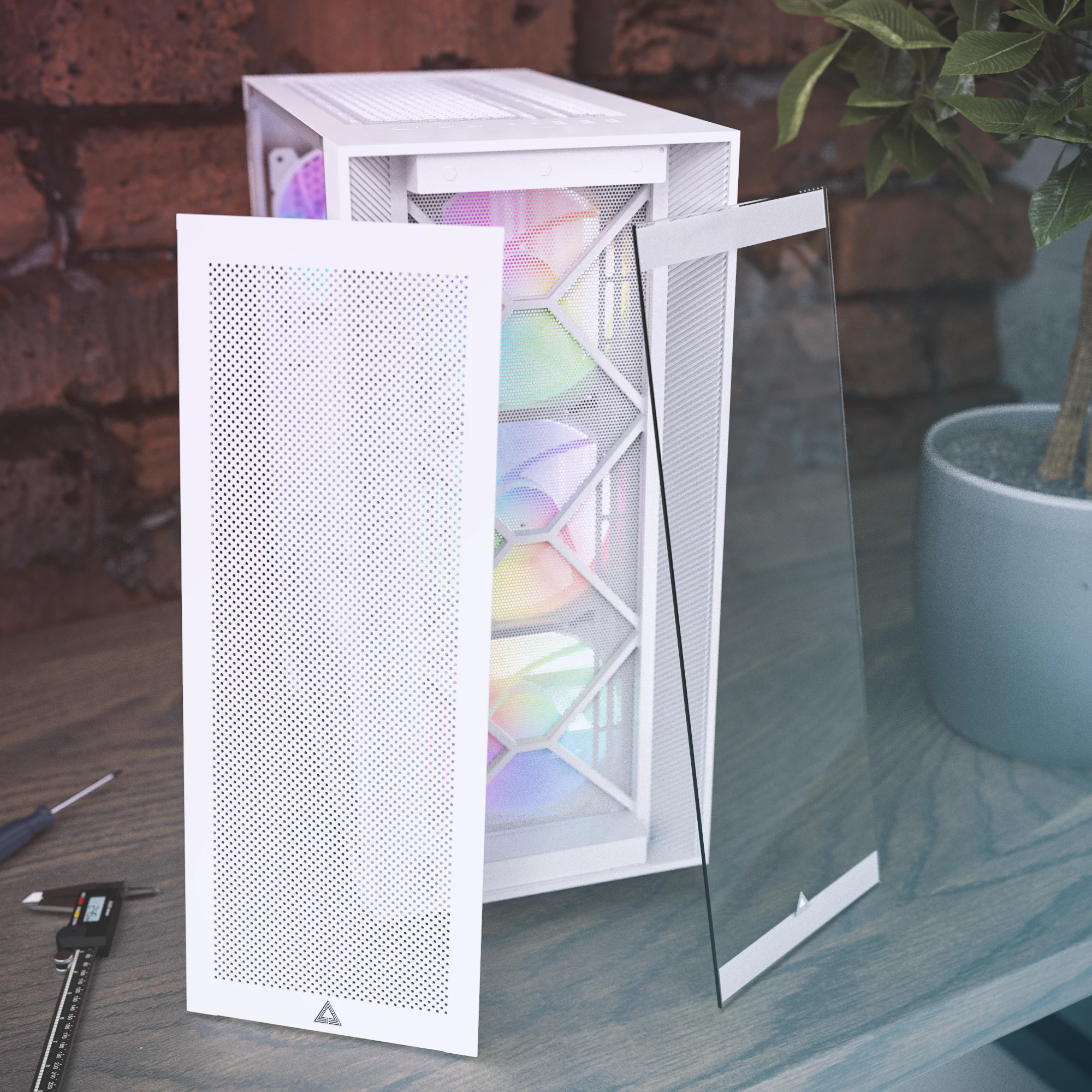 Θήκη Montech AIR 1000 PREMIUM Mid-tower Case TG ARGB Λευκή