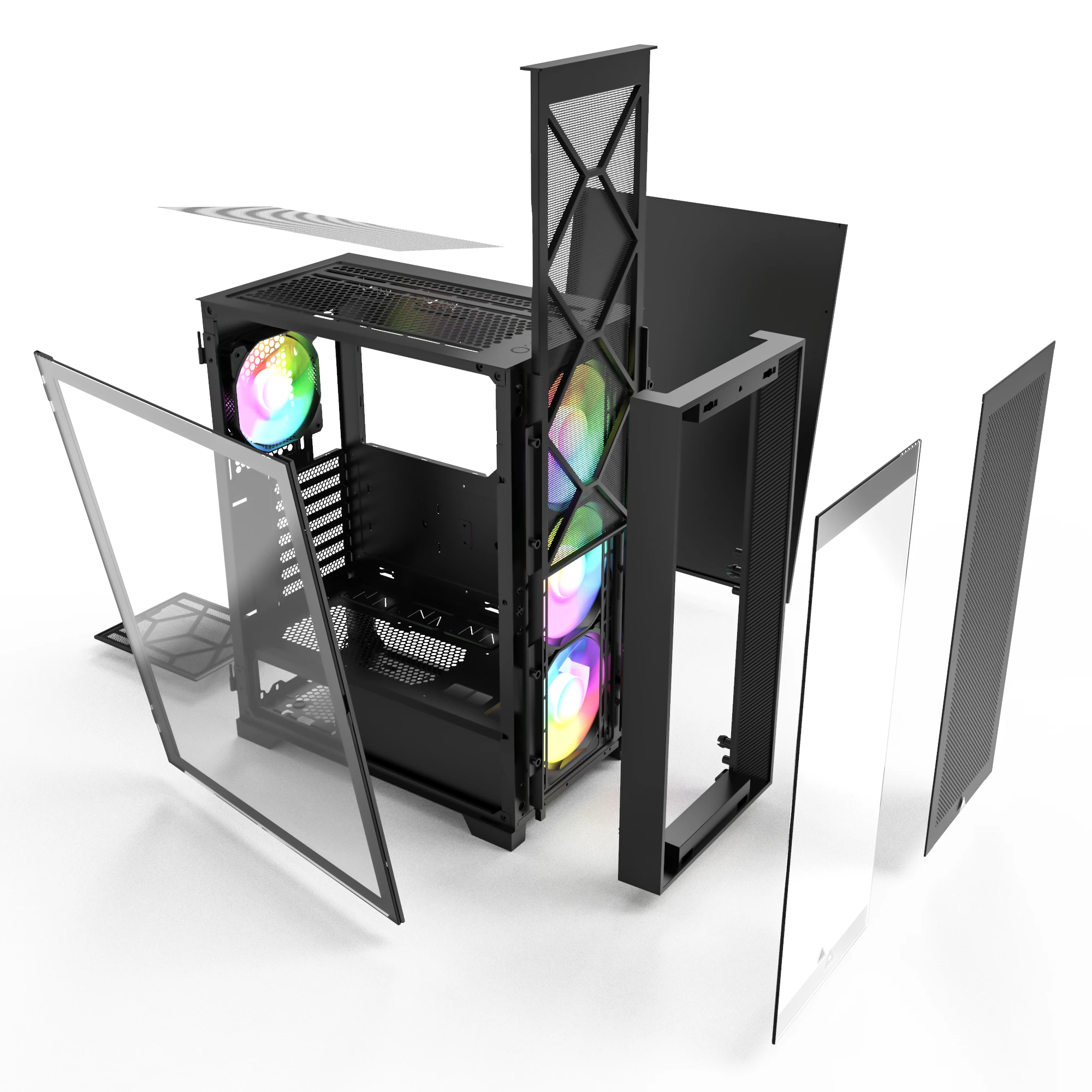Кутия Montech AIR 1000 PREMIUM Mid-tower Case TG ARGB Black