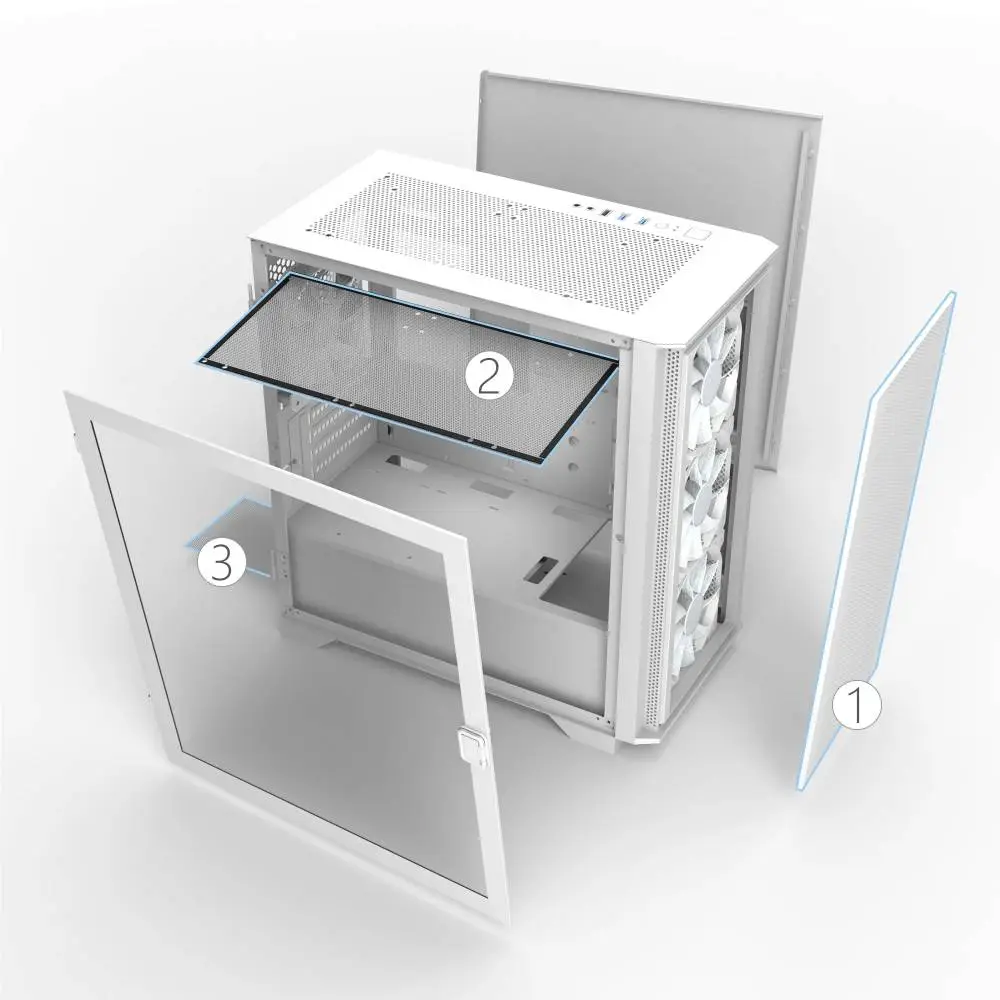 Θήκη Montech AIR 100 ARGB Micro ATX Case TG ARGB Λευκή