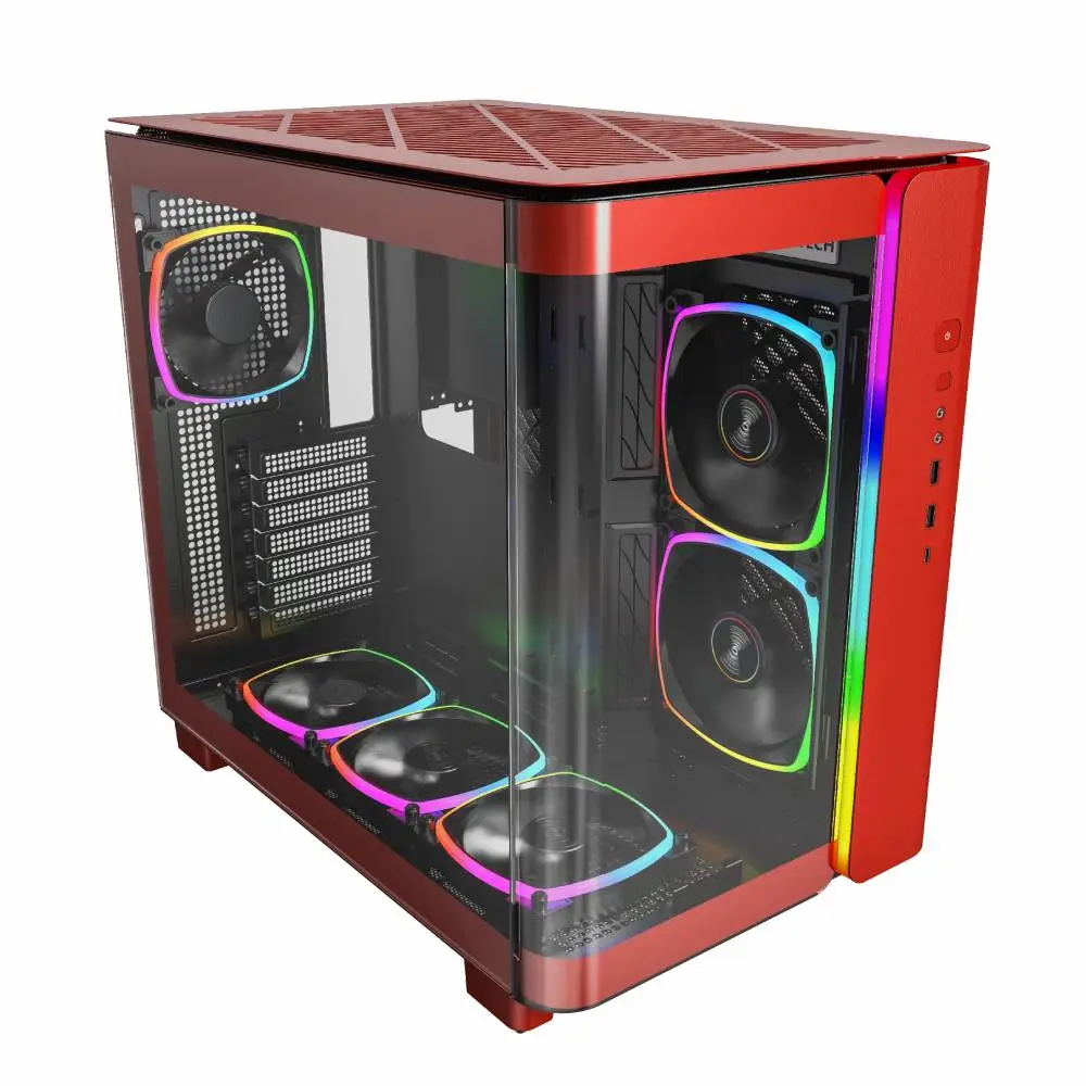Кутия MONTECH KING 95 PRO ARGB, TG, Mid-Tower, Червен