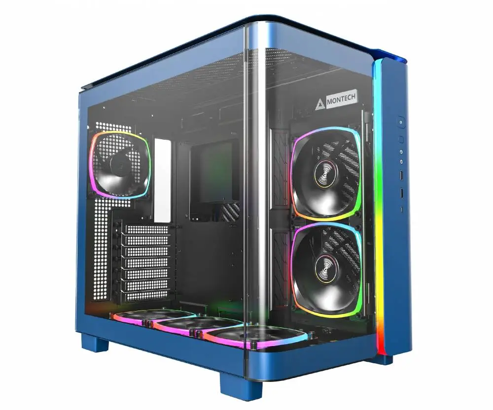 Кутия MONTECH KING 95 PRO ARGB, TG, Mid-Tower, Син