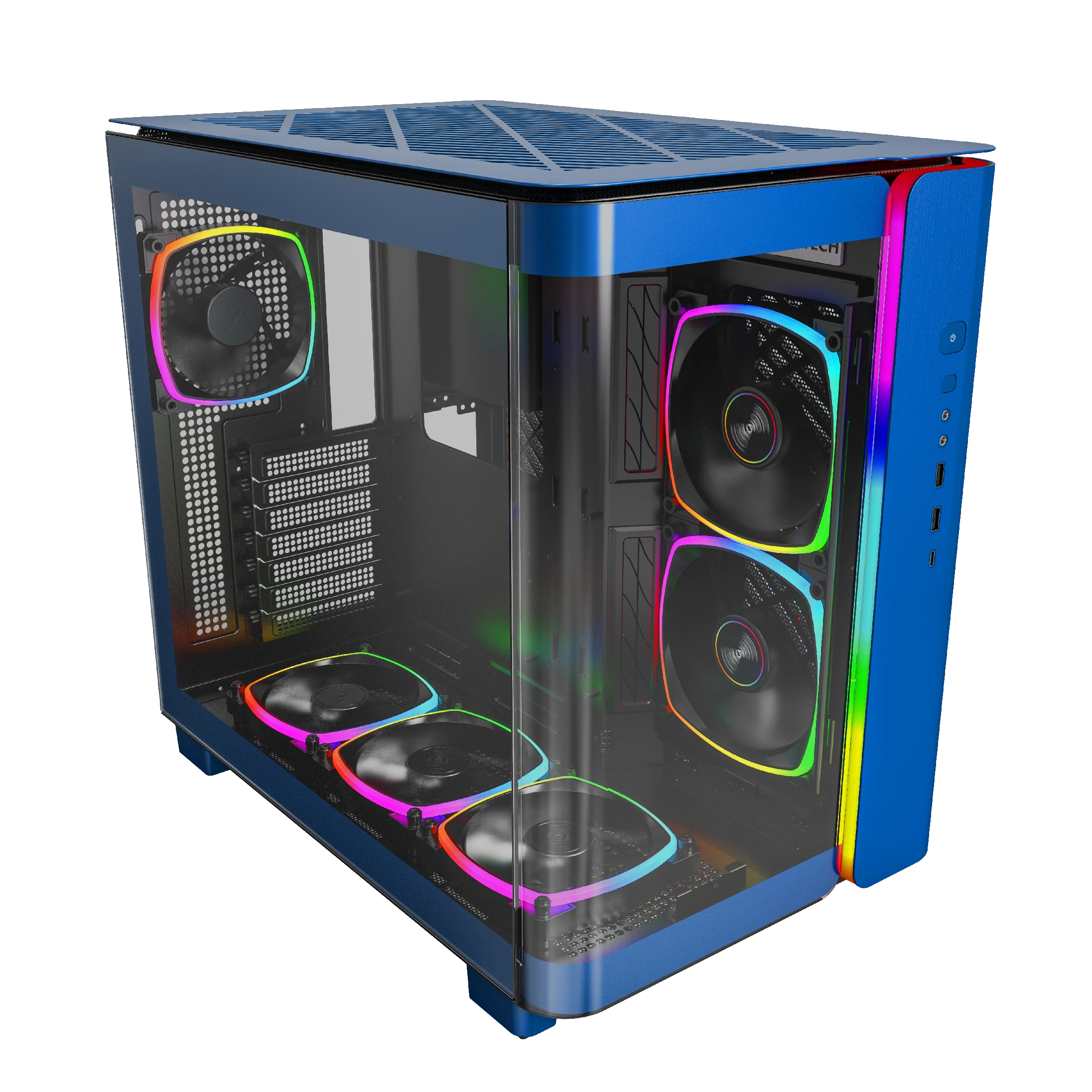 Кутия MONTECH KING 95 PRO ARGB, TG, Mid-Tower, Син