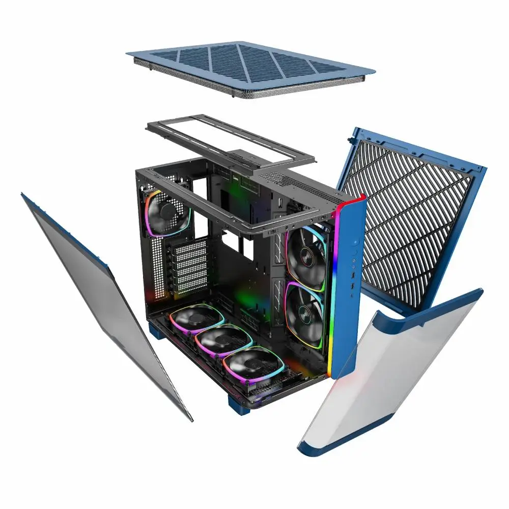Кутия MONTECH KING 95 PRO ARGB, TG, Mid-Tower, Син
