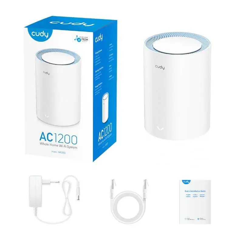 Безжична Mesh система Cudy M1200 2, AC1200 Dual Band, 2.4/5 GHz, 300 - 867 Mbps, 1 брой