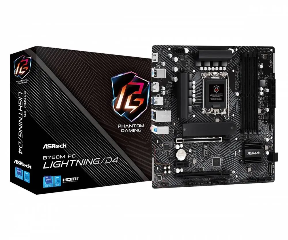 Дънна платка ASROCK B760M PG Lightning/D4 LGA1700 