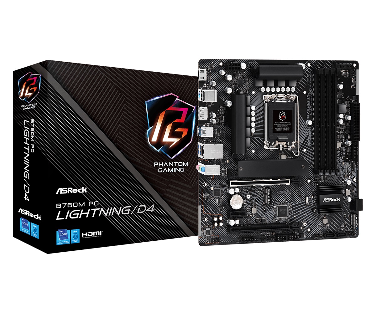Дънна платка ASROCK B760M PG Lightning/D4 LGA1700 