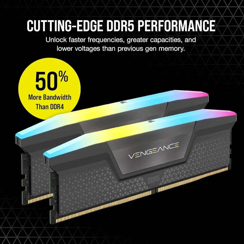 Памет Corsair Vengeance RGB 32GB (2x16GB) DDR5 5600MHz CL36 EXPO - CMH32GX5M2B5600Z36K