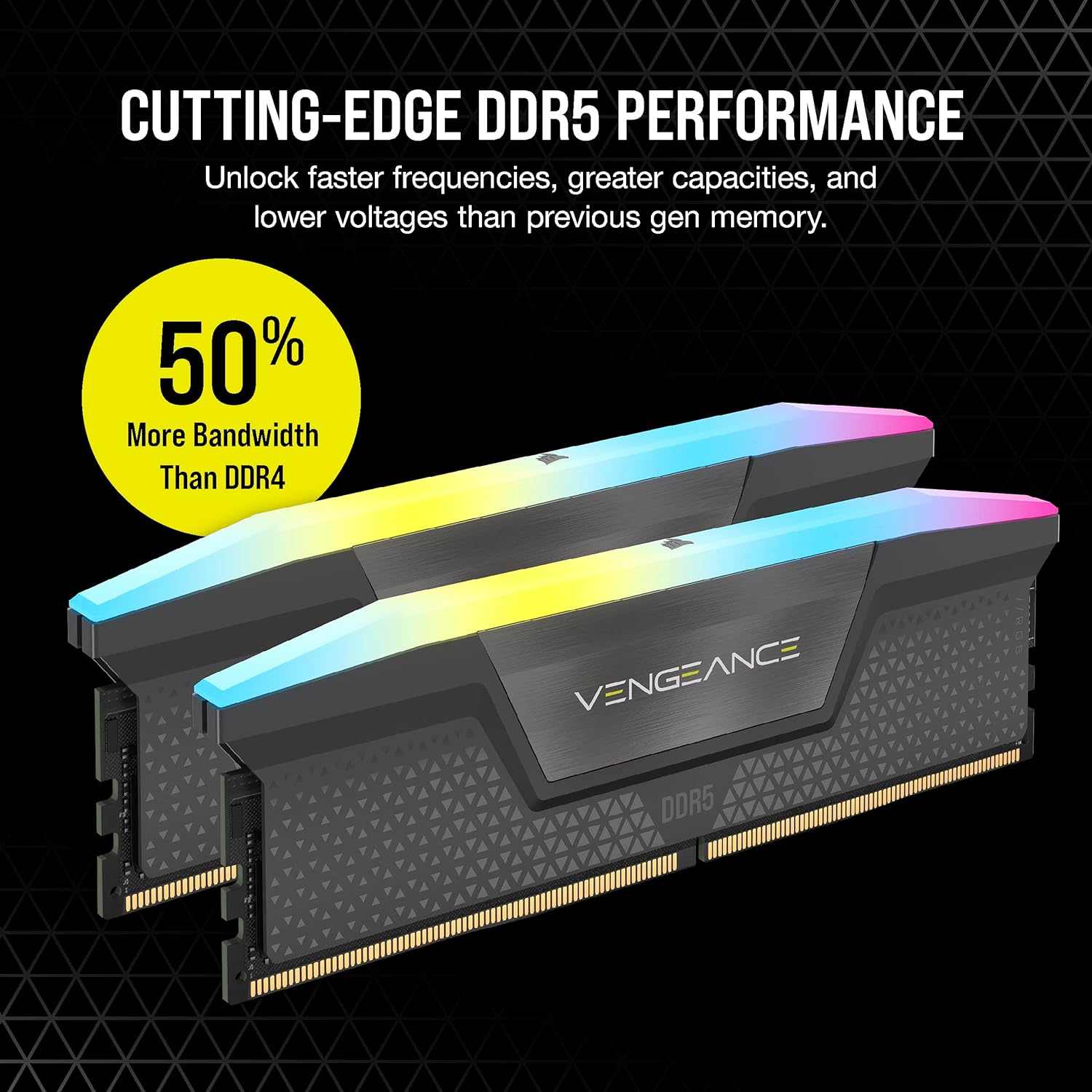 Памет Corsair Vengeance RGB 32GB (2x16GB) DDR5 5600MHz CL36 EXPO - CMH32GX5M2B5600Z36K