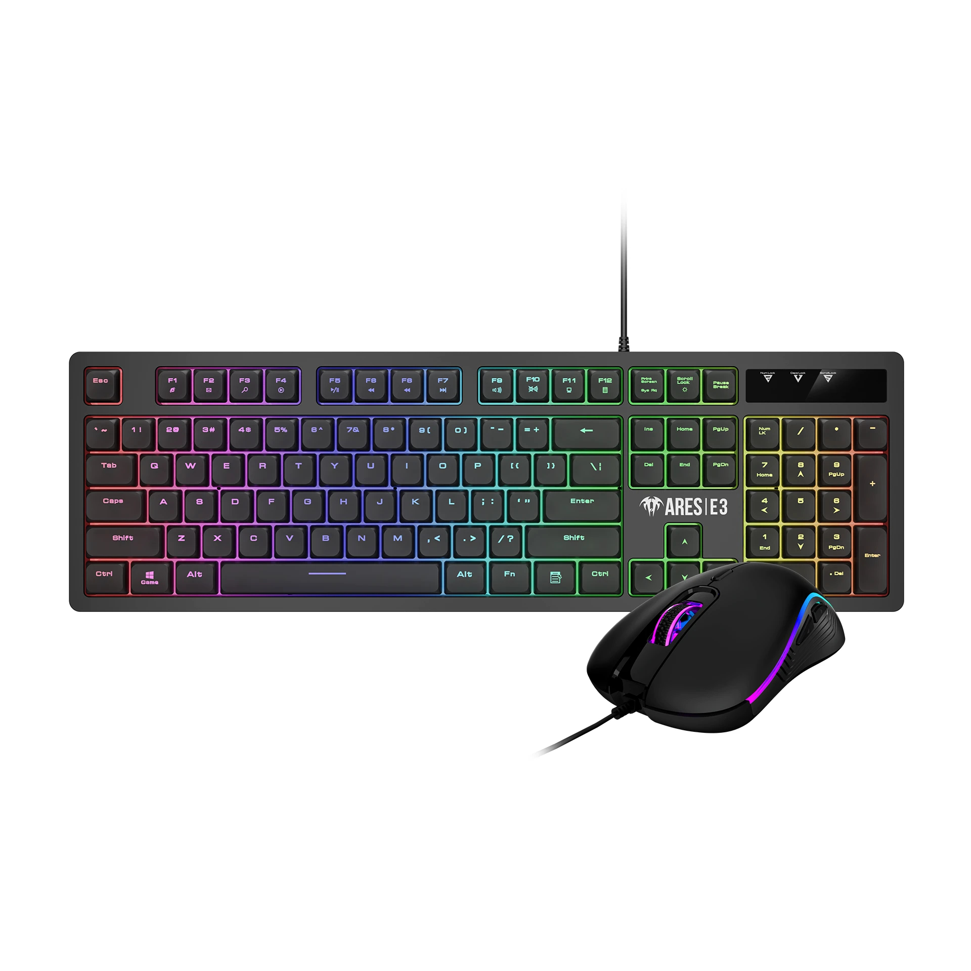 Геймръски комплект Gamdias ARES E3 COMBO 2-in-1 Keyboard, Mouse 