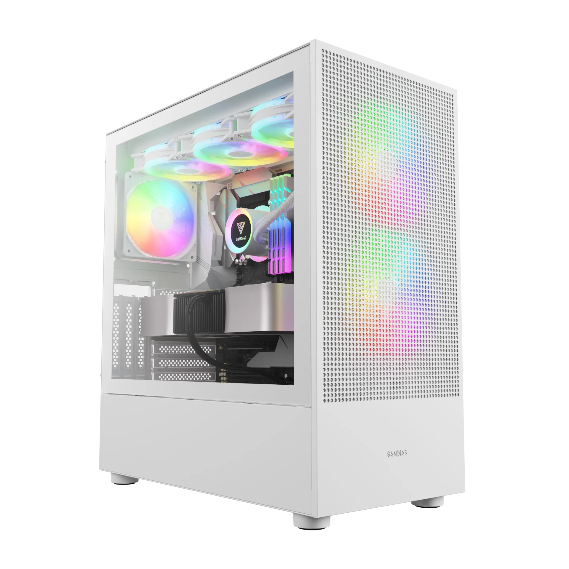 Кутия Gamdias TALOS E3 MESH ELITE White Case EATX aRGB Tempered Glass