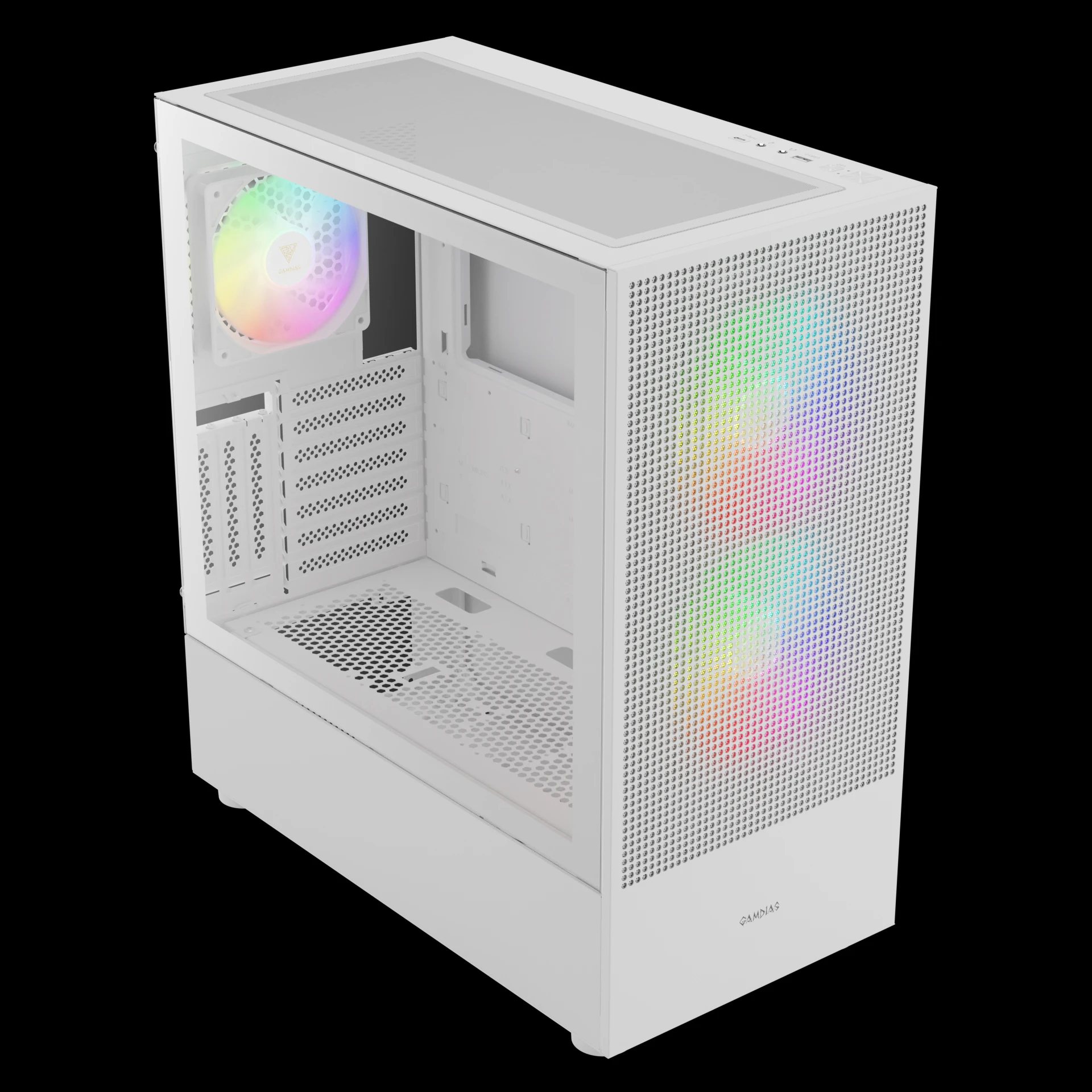 Кутия Gamdias TALOS E3 MESH ELITE White Case EATX aRGB Tempered Glass