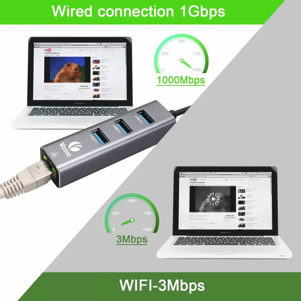 VCom docking station Docking USB Type-C to USB3.0 x 3 + LAN - DH311B