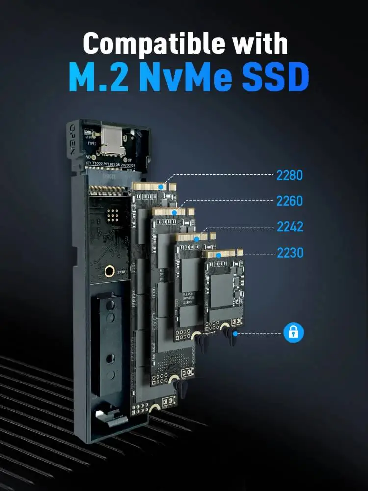 VCom външна кутия за диск Storage Case - M.2 NVMe M/B key - 10Gbps USB3.1 Type-C/A - CU850N