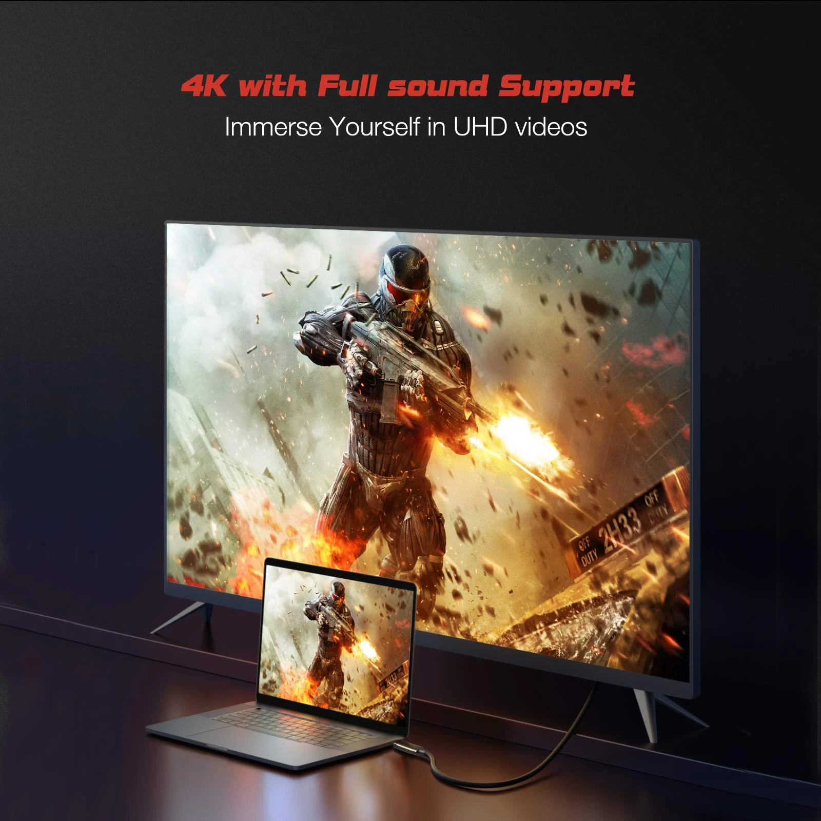 VCom câble Type-C to DisplayPort - 8K Noir - CU422C-1.8m