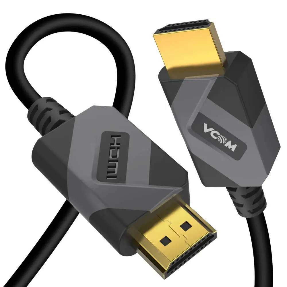 VCom Кабел HDMI v2.1 M / M 2.0m  - 8K Dolby Vision HDR, Black/Grey - CG805-2.0m