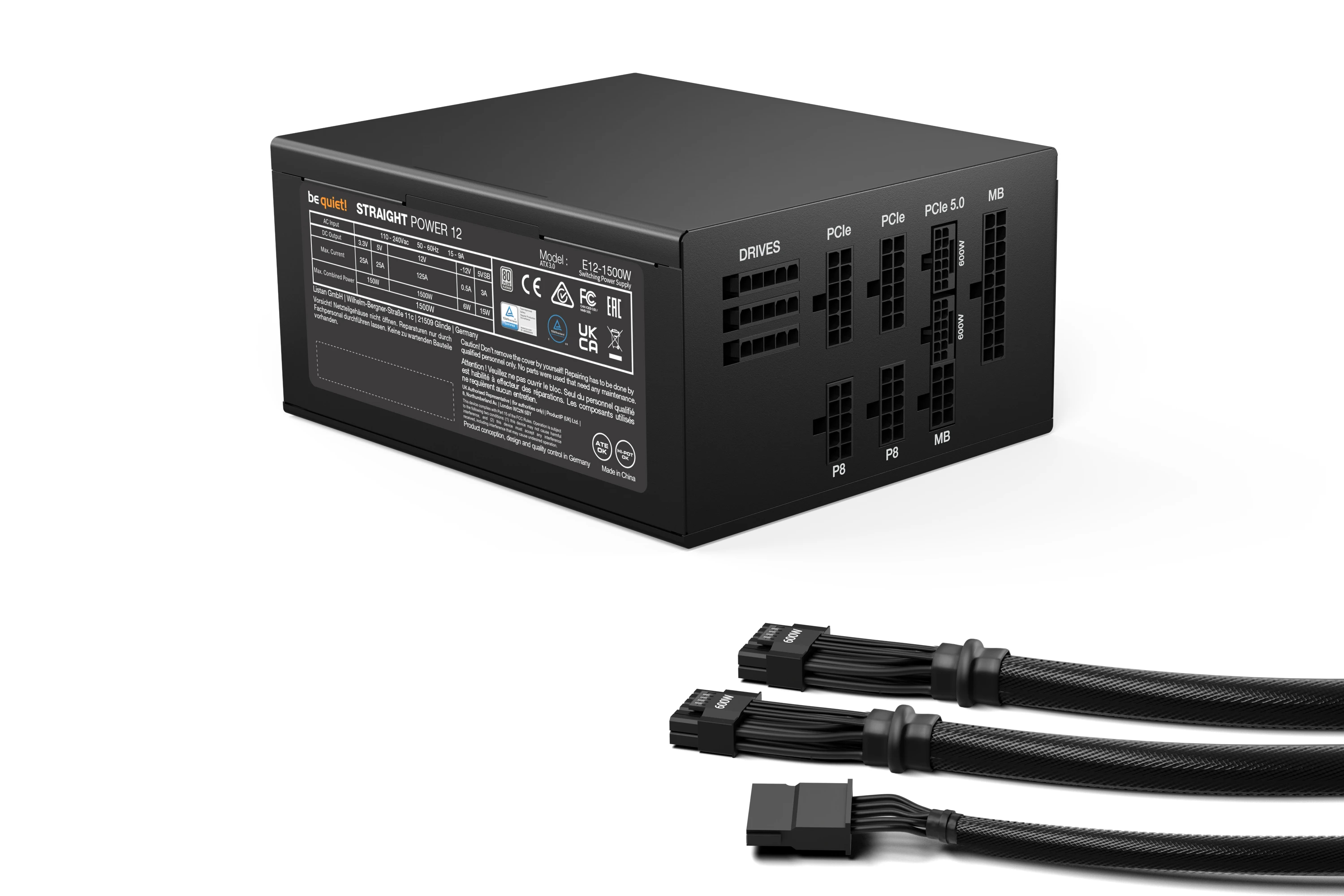 Захранване be quiet! Straight Power 12 Platinum 1500W PSU ATX 3.0 - BN340