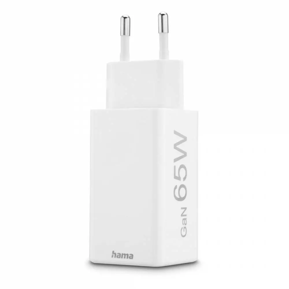 HAMA Бързо зарядно 220V, 65W,  GaN, 2x USB-C, PD, 201994