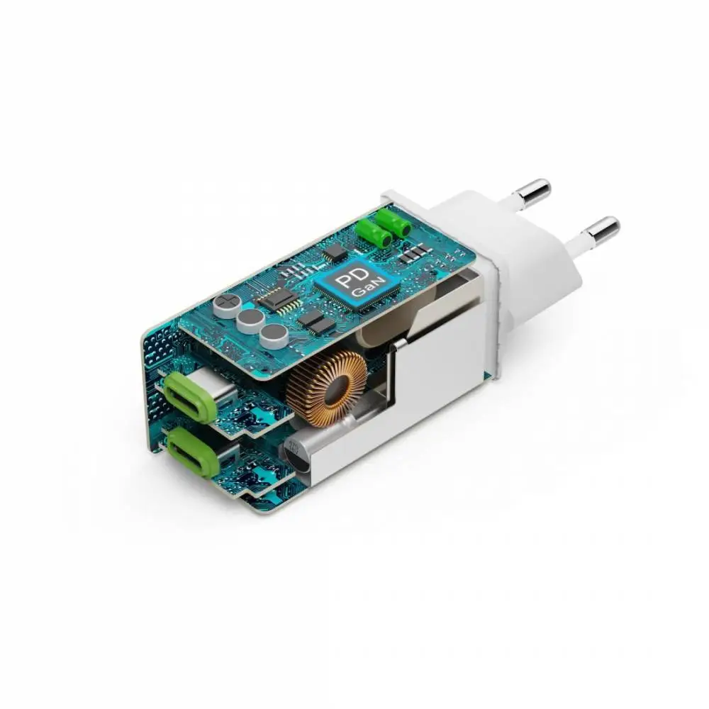 HAMA Бързо зарядно 220V, 65W, GaN, 2x USB-C, PD, 201994