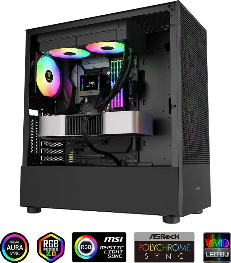 Водно охлаждане за процесор Gamdias Chione E4-240 Water Cooling LCD Screen A-RGB