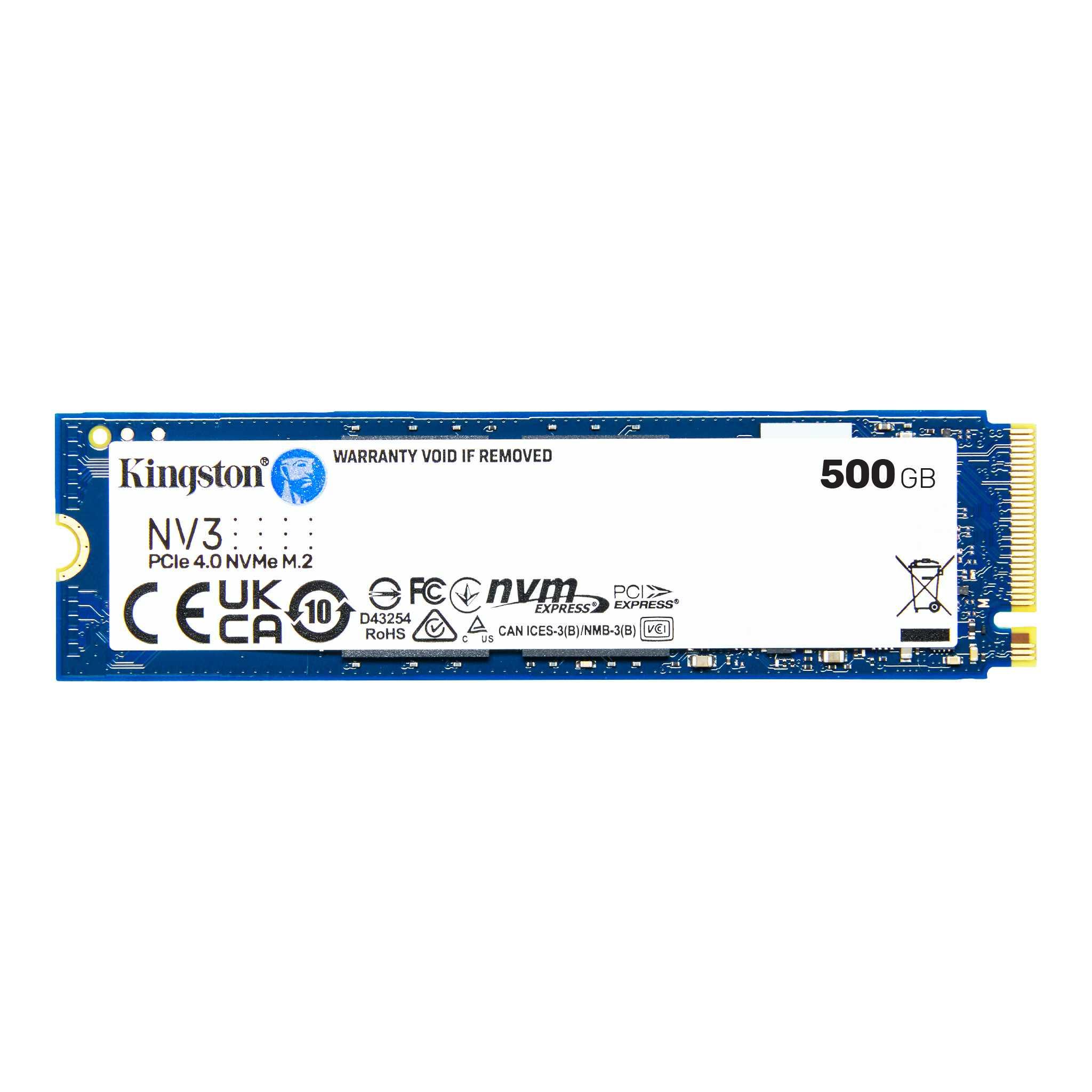 Диск SSD Kingston NV3 500GB M.2 2280 NVMe PCIe Gen 4.0 x4 - SNV3S/500G