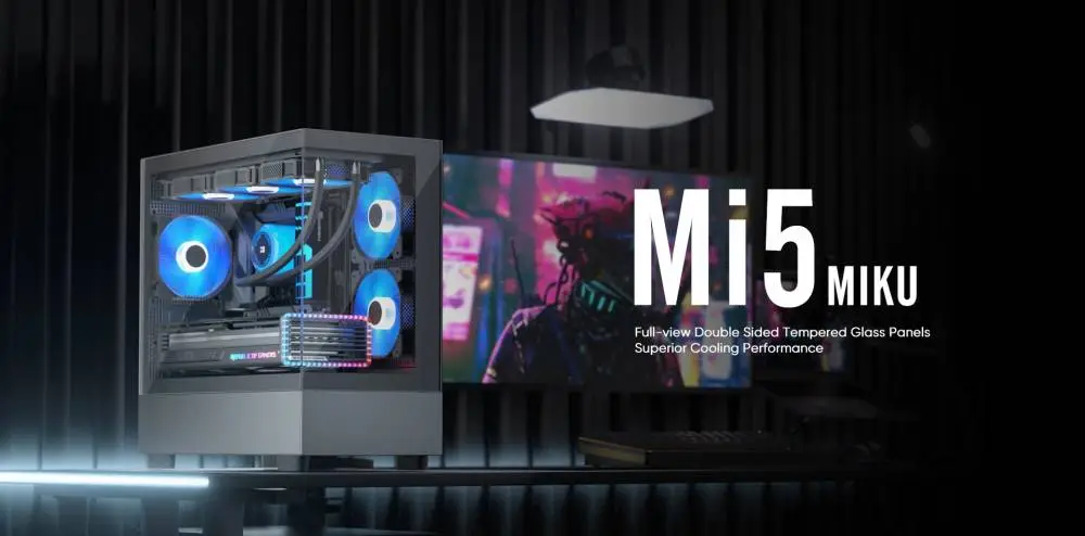 Кутия 1stPlayer MIKU Mi5 Black Case mATX