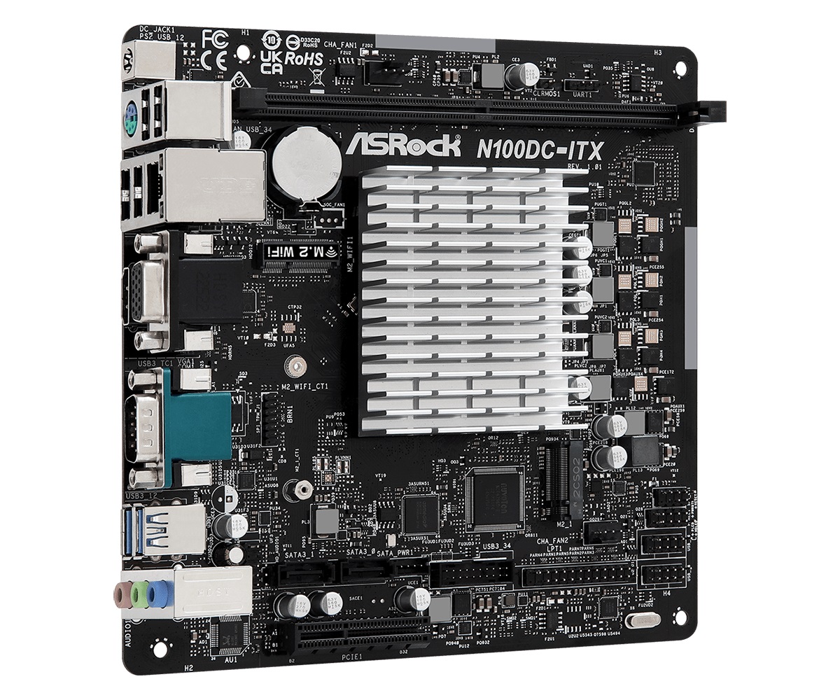 Дънна платка Asrock N100DC-ITX, Intel Quad-Core Processor N100