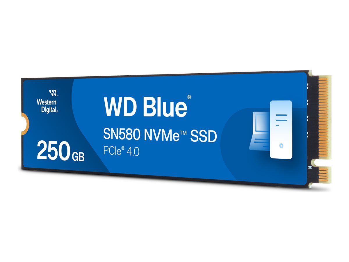Диск SSD WD Blue SN580 NVMe 250GB M.2 2280 PCIe Gen4 - WDS250G3B0E