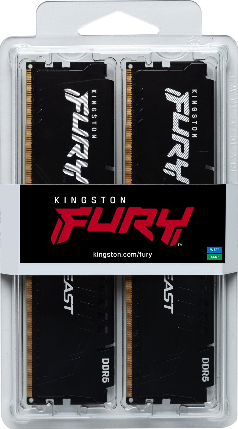 Памет Kingston FURY Beast Black 32GB (2x16GB) DDR5 6000MHz CL36 - KF560C36BBE2K2-32