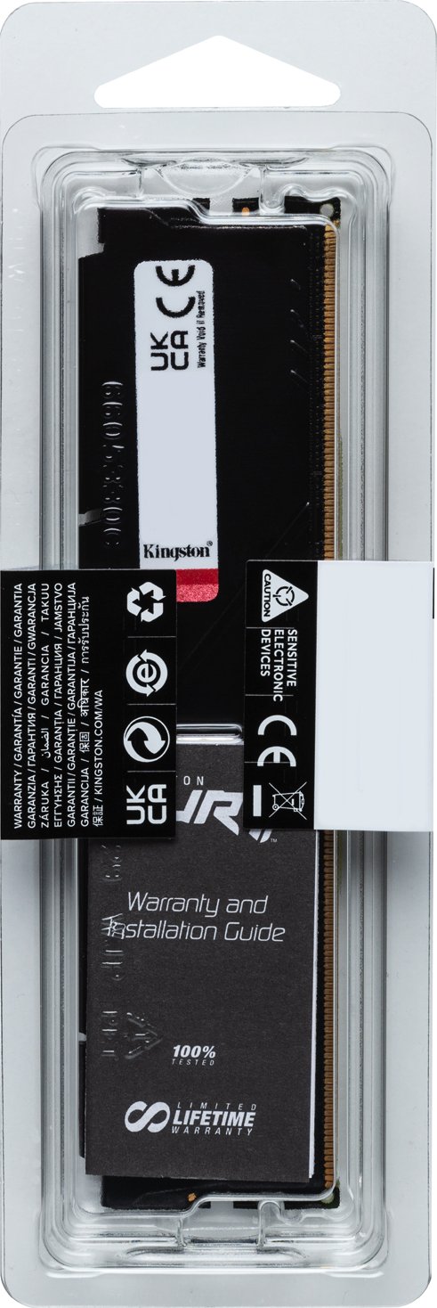 Памет Kingston FURY Beast Black 16GB (1x16GB) DDR5 6000MHz CL36 EXPO - KF560C36BBE2-16 
