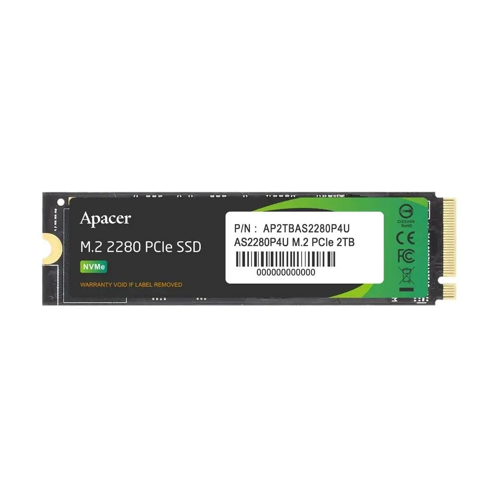 Диск SSD Apacer AS2280P4U 1TB M.2 2280 NVMe PCIe Gen3x4 - AP1TBAS2280P4U-1
