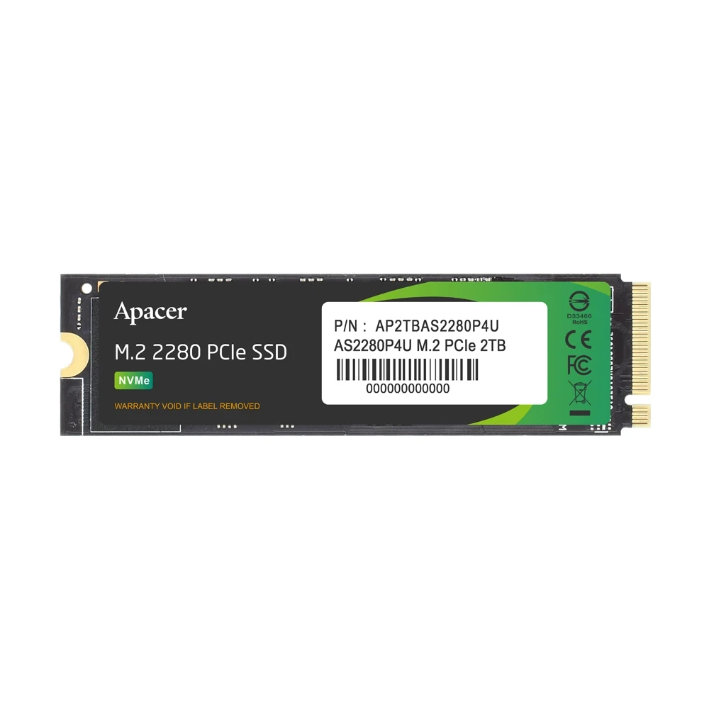 Диск SSD Apacer AS2280P4U 1TB M.2 2280 NVMe PCIe Gen3x4 - AP1TBAS2280P4U-1