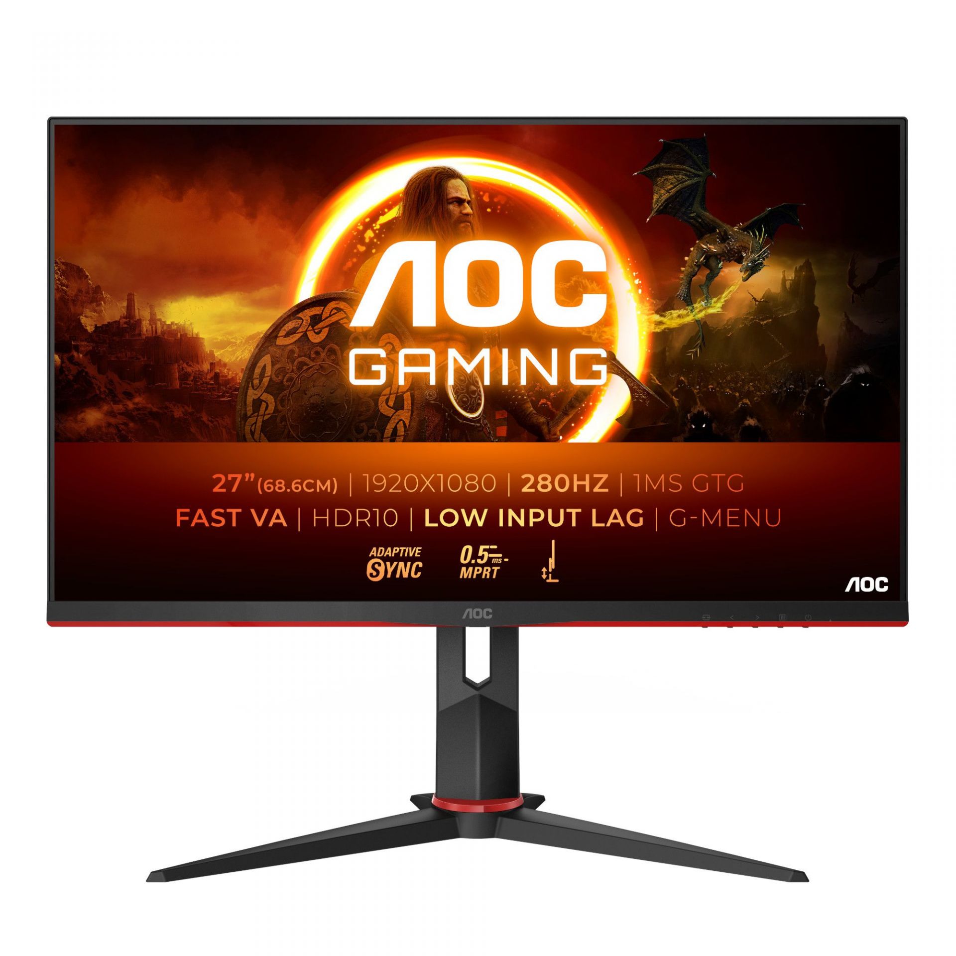 Монитор AOC 27G2ZN3/BK 27", VA, FHD 1920x1080, 280Hz, 0.5ms, Adaptive Sync