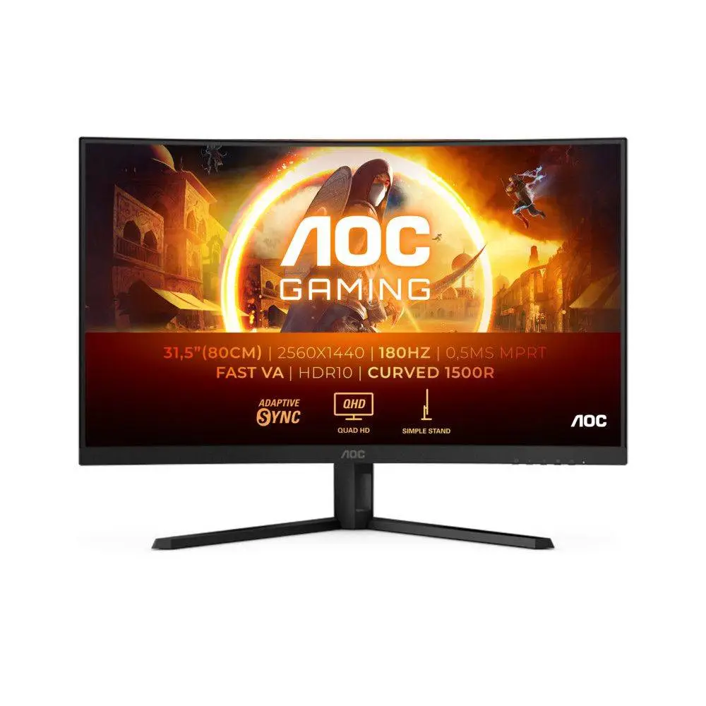 Монитор AOC CQ32G4VE 31.5", VA Curved, QHD 2560x1440, 180Hz, 0.5ms, HDR10, Adaptive Sync