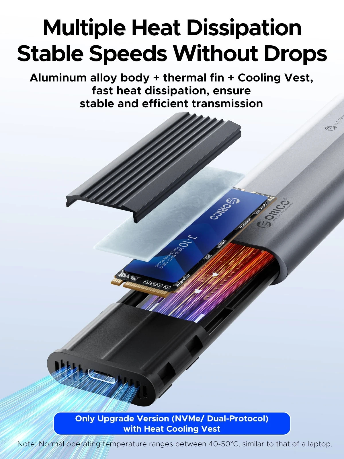 Apacer външна кутия за диск Storage - Case - M.2 NVMe M-key 10 Gbps, Silicone Protective Case, USB-C/A - AXM2-G2-V1-GY