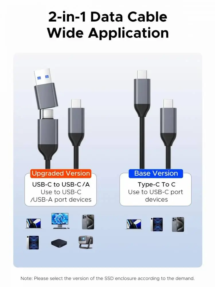 Apacer външна кутия за диск Storage - Case - M.2 NVMe M-key 10 Gbps, Silicone Protective Case, USB-C/A - AXM2-G2-V1-GY