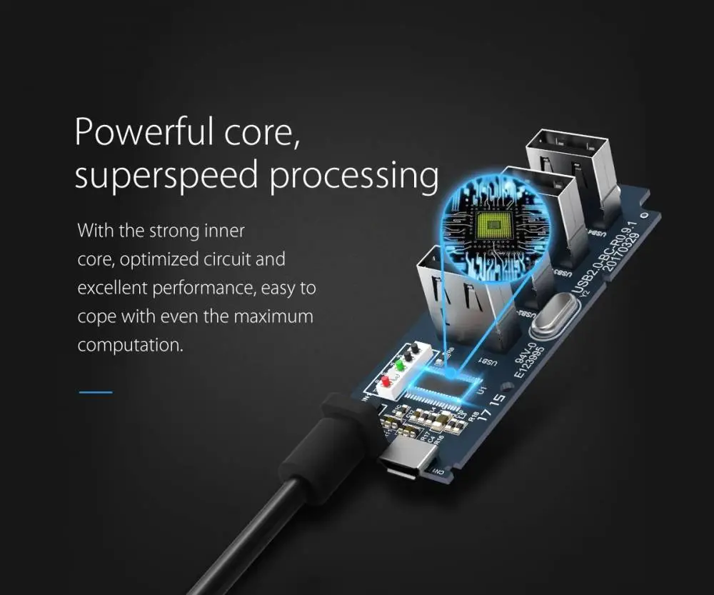 Hub Orico USB2.0 HUB 4 puertos - entrada USB/Micro USB, Negro - W5P-U2-100-BK-EP