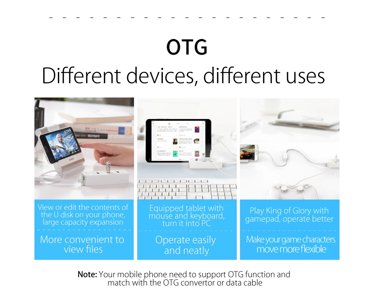 Hub Orico USB2.0 HUB 4 puertos - entrada USB/Micro USB, Negro - W5P-U2-100-BK-EP