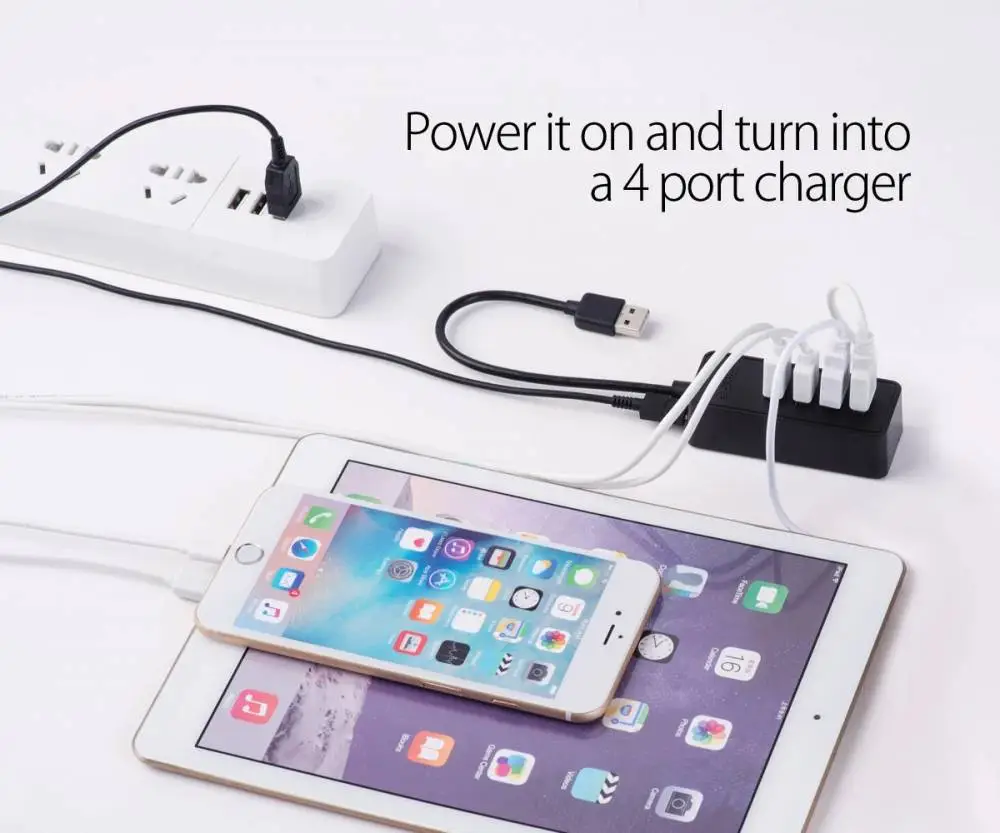 Hub Orico USB2.0 HUB 4 puertos - entrada USB/Micro USB, Negro - W5P-U2-100-BK-EP
