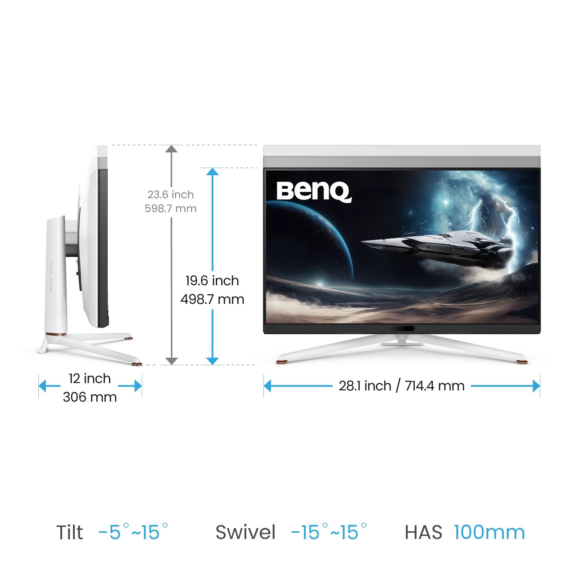 Монитор BenQ MOBIUZ EX321UX, 31,5", Mini LED, IPS, 3840x2160 4K UHD, 144Hz, 1ms, HDR 1000, FreeSync Premier Pro, B.I.+ Gen2, 3x HDMI (v2.1), DP (v2.1), USB C PD 65W, USB Hub