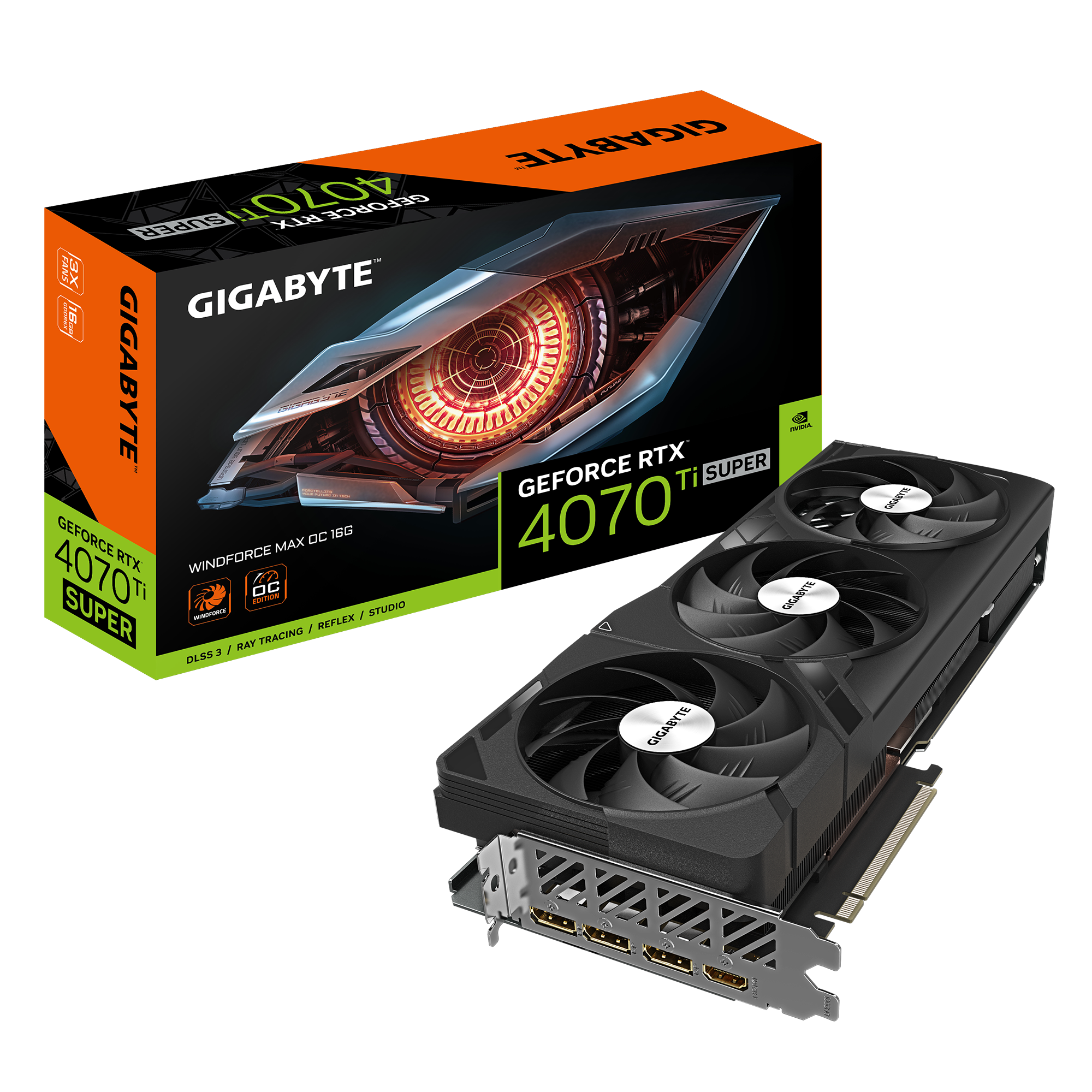Видео карта Gigabyte GeForce RTX 4070 Ti SUPER WINDFORCE MAX OC 16GB GDDR6X