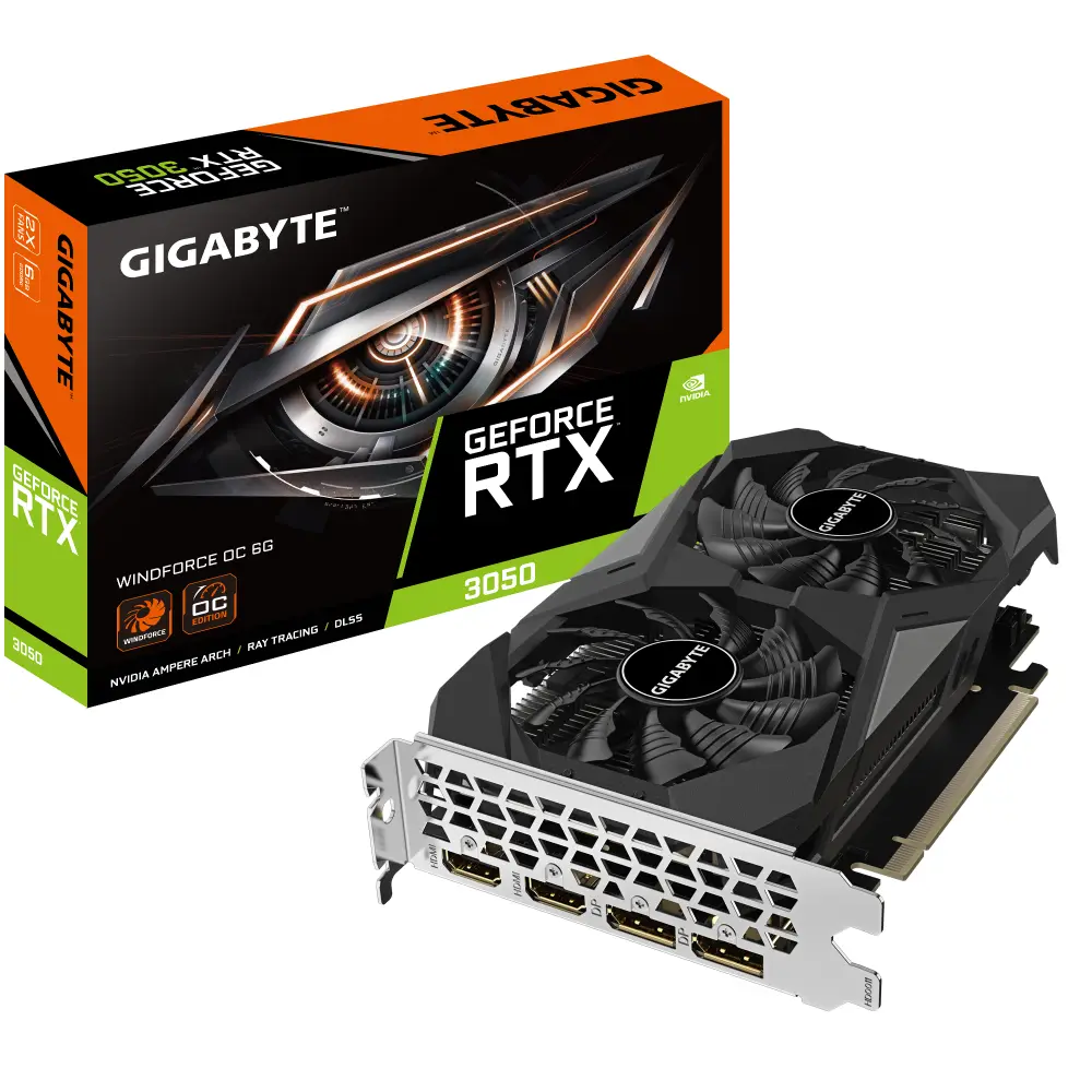 Видео карта Gigabyte GeForce RTX 3050 WINDFORCE OC 6G GDDR6